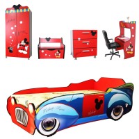 Pachet Dormitor Complet Copii Mickey Car Mic - 2-8 ani