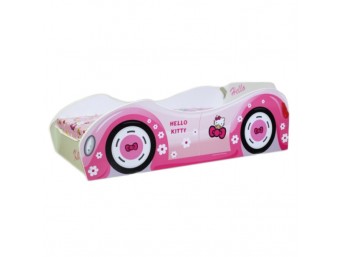Pachet Pat Copii Hello Kitty Car Mare + Saltea Spuma 160x80x12 - 2-12 ani
