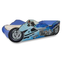 Pat Copii Moto Blue Mare 160x80 - 2-12 ani